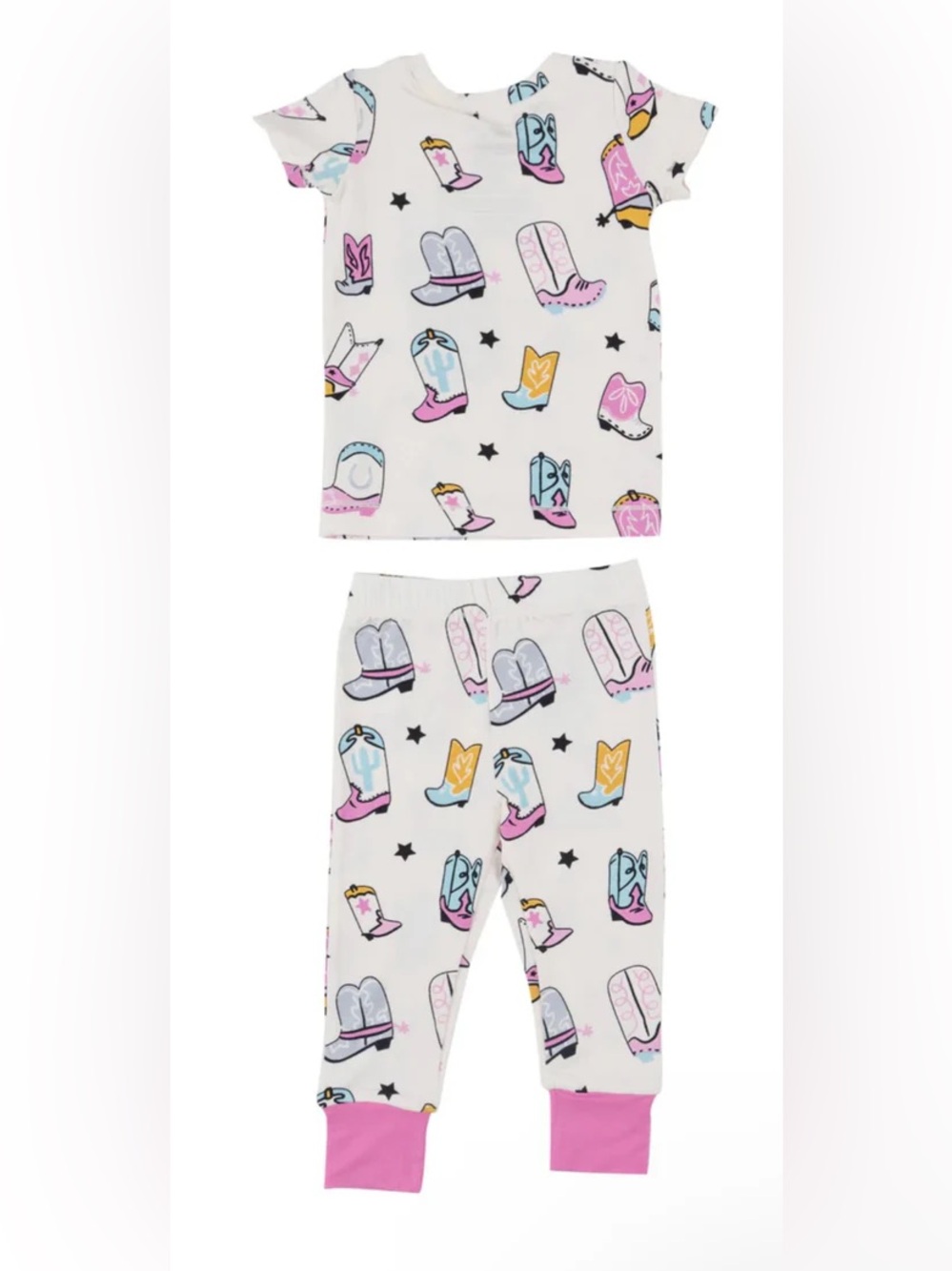 Angel Dear Two-Piece Lounge Wear Set in Pink Cowboy Boots